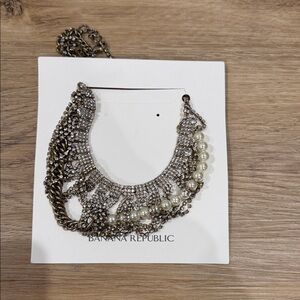 Banana Republic Elegant Silver and Pearl Necklace